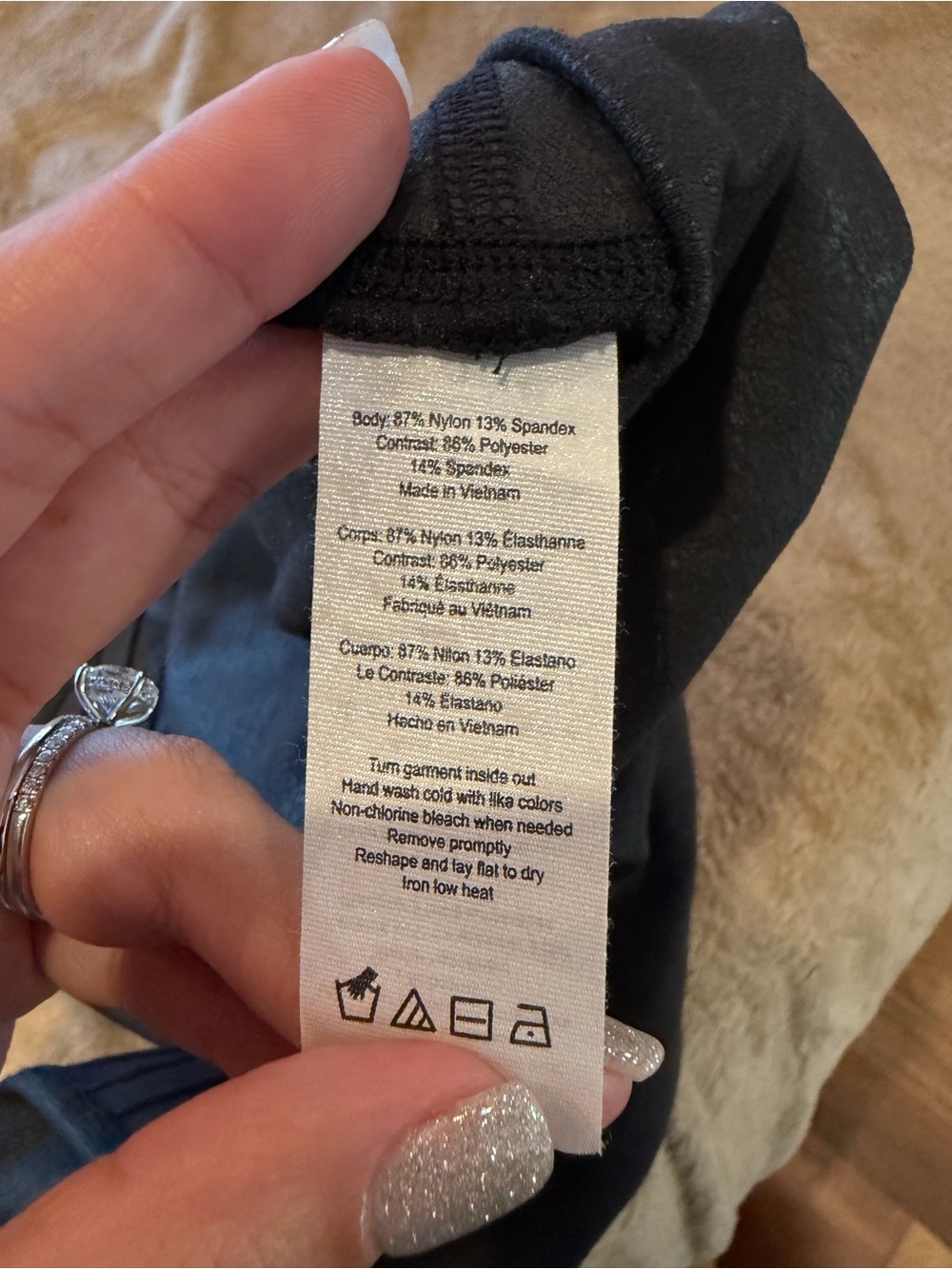 ALO Yoga Black Moto Ribbed Jeggings - Picture 5 of 5